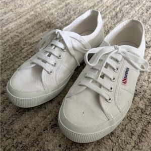 Superga White Lace-Up Sneakers